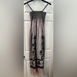 Anthropologie strapless Lapis Maxi Dress. Elegant Black and Grayish Onesize.